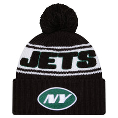 New York Jets New Era Youth 2024/25 Sideline Cuffed Knit Hat with Pom