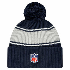Dallas Cowboys New Era Youth 2024/25 Sideline Cuffed Knit Hat with Pom