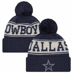 Dallas Cowboys New Era Retro Cuffed Knit Hat with Pom
