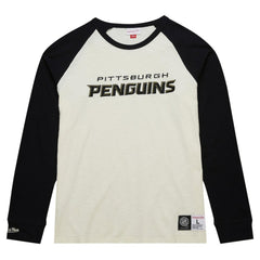 Pittsburgh Penguins Mitchell & Ness Legendary Slub Vintage Raglan Long Sleeve T-Shirt On Sale