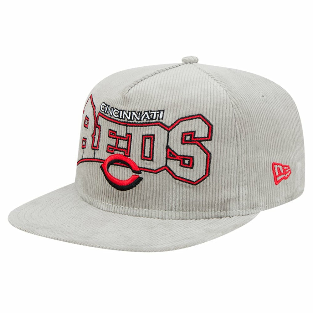 New Era Cincinnati Reds Gray Corduroy Golfer Snapback Hat | MLB On Sale