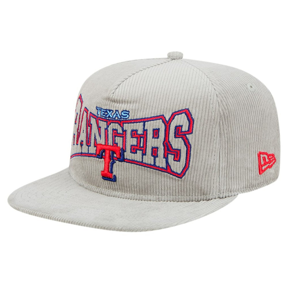 New Era Texas Rangers Gray Corduroy Golfer Snapback Hat | MLB On Sale