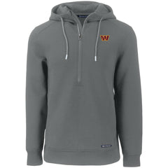 Washington Commanders Cutter & Buck Primary Mark Roam Eco Recycled Half-Zip Pullover Hoodie