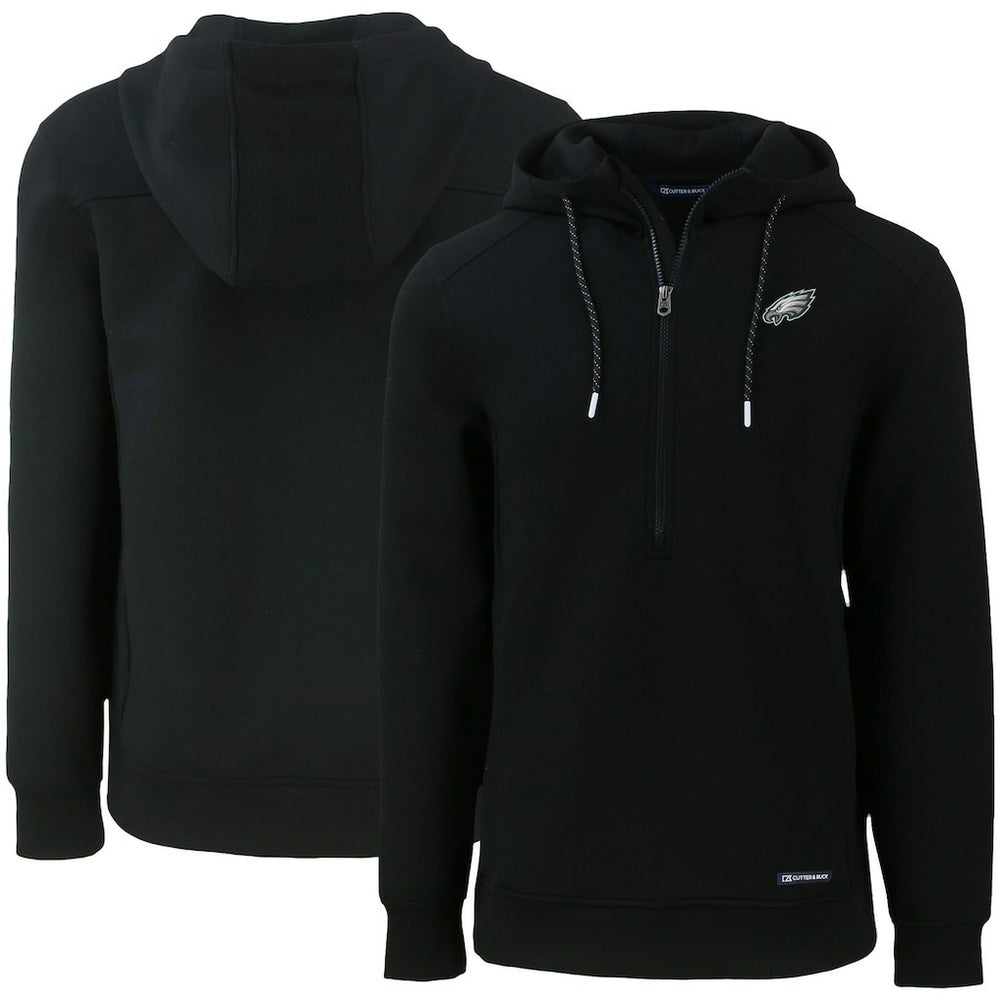 Philadelphia Eagles Cutter & Buck Primary Mark Roam Eco Recycled Half-Zip Pullover Hoodie