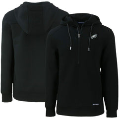 Philadelphia Eagles Cutter & Buck Primary Mark Roam Eco Recycled Half-Zip Pullover Hoodie