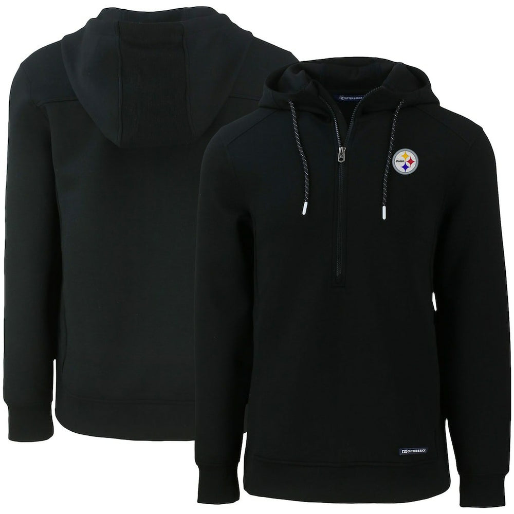 Pittsburgh Steelers Cutter & Buck Primary Mark Roam Eco Recycled Half-Zip Pullover Hoodie