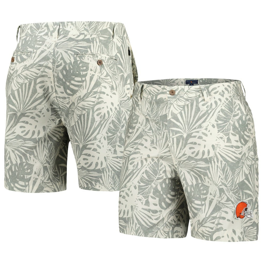 Cleveland Browns Margaritaville Sandwashed Monstera Print Amphib Shorts