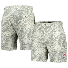 Pittsburgh Steelers Margaritaville Sandwashed Monstera Print Amphib Shorts