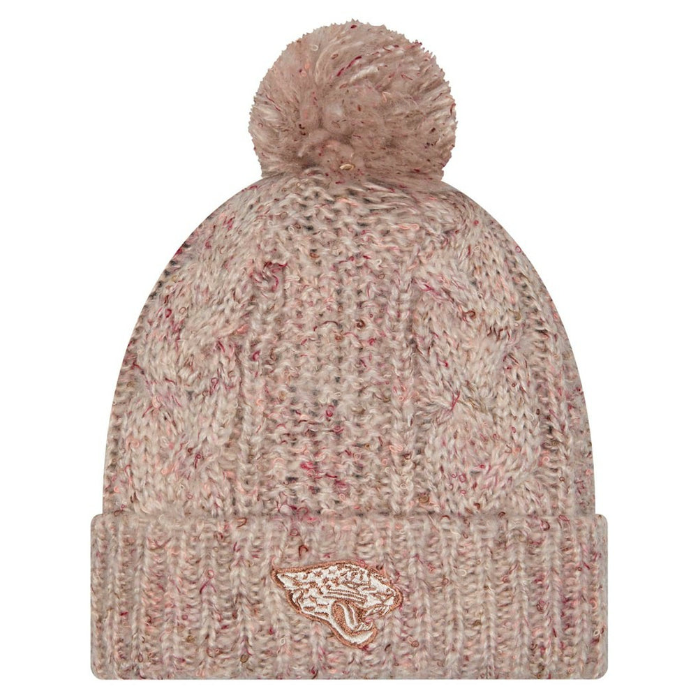 Jacksonville Jaguars New Era Women's Trendy Tone Cuffed Knit Hat with Pom