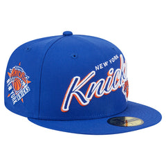 New York Knicks Sport Night Script Sided 59FIFTY Fitted Hat New
