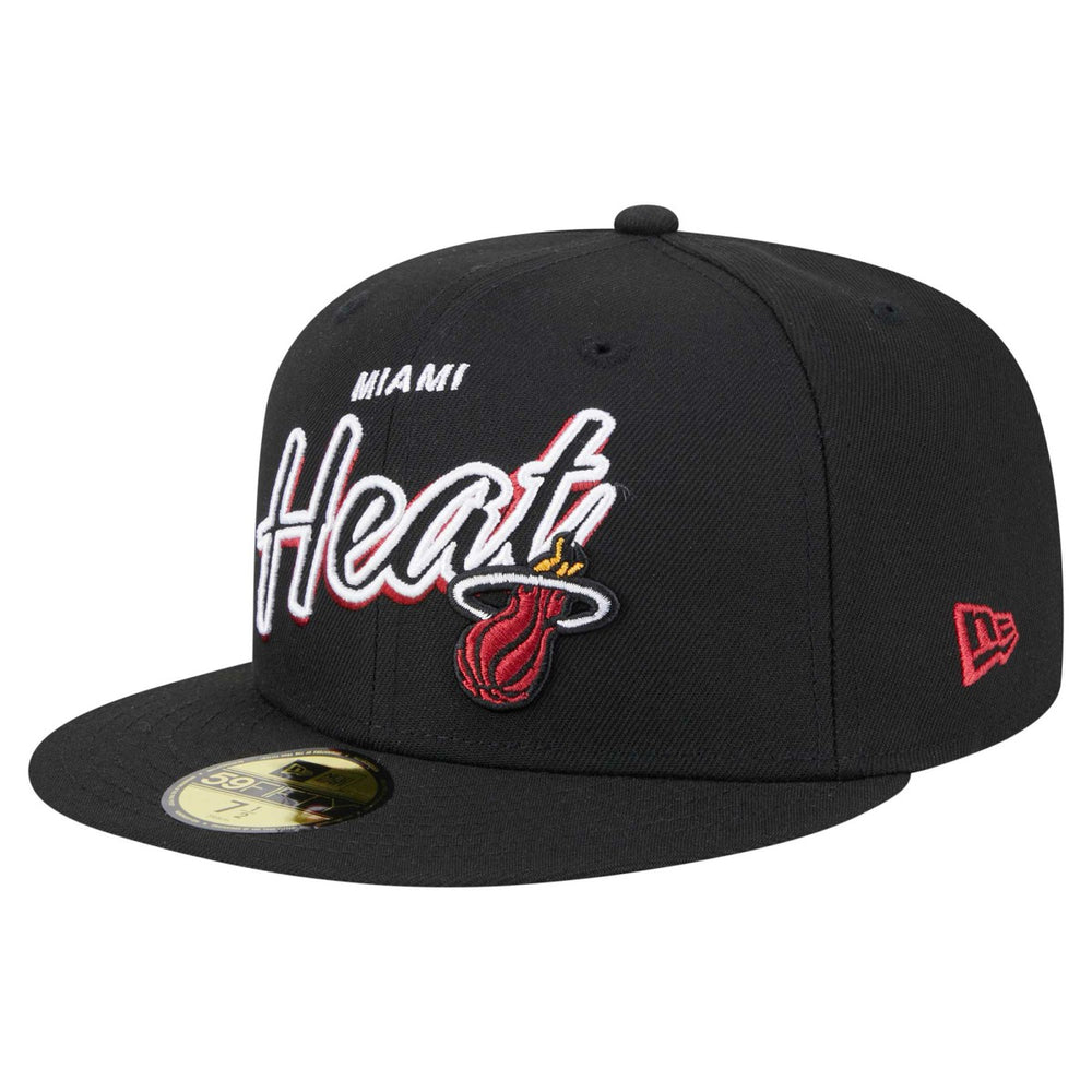 Miami Heat Sport Night Script Sided 59FIFTY Fitted Hat Discount