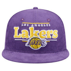 Los Angeles Lakers Throwback Display Corduroy 9FIFTY Snapback Hat New