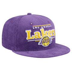 Los Angeles Lakers Throwback Display Corduroy 9FIFTY Snapback Hat New
