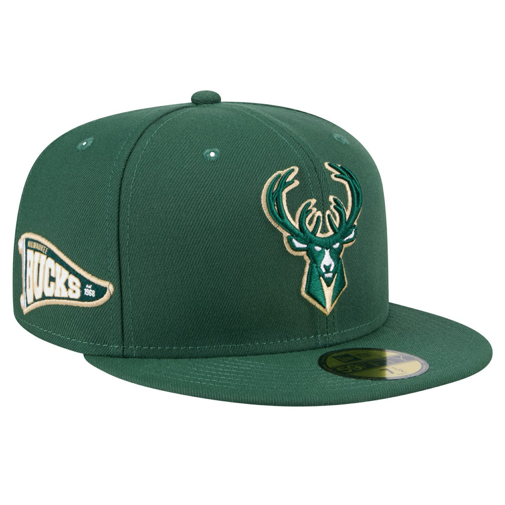 Milwaukee Bucks Throwback Pennant 59FIFTY Fitted Hat For Sale