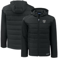 Las Vegas Raiders Cutter & Buck Big & Tall Evoke Hybrid Eco Softshell Recycled Full-Zip Hooded Jacket