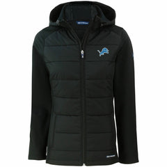 Detroit Lions Cutter & Buck Women's Evoke PrimaLoft Hybrid Eco Softshell Recycled Full-Zip Hooded Jacket