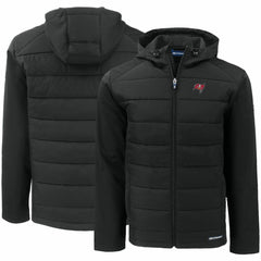 Tampa Bay Buccaneers Cutter & Buck Evoke PrimaLoft Hybrid Eco Softshell Recycled Full-Zip Hooded Jacket
