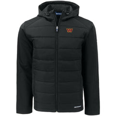 Washington Commanders Cutter & Buck Evoke PrimaLoft Hybrid Eco Softshell Recycled Full-Zip Hooded Jacket
