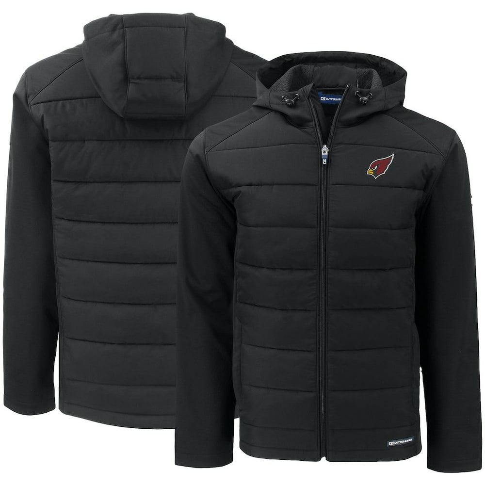 Arizona Cardinals Cutter & Buck Evoke PrimaLoft Hybrid Eco Softshell Recycled Full-Zip Hooded Jacket