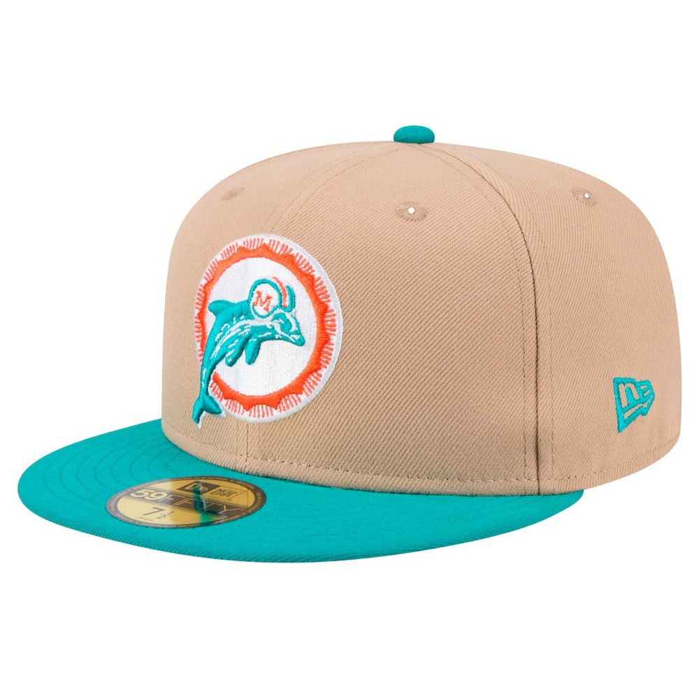 Miami Dolphins New Era Throwback Logo Main 59FIFTY Fitted Hat