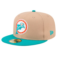 Miami Dolphins New Era Throwback Logo Main 59FIFTY Fitted Hat