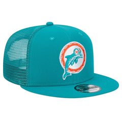 Miami Dolphins New Era Throwback Main Trucker 9FIFTY Snapback Hat