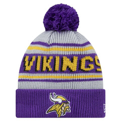 Minnesota Vikings New Era Youth Main Cuffed Knit Hat with Pom