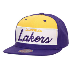 Los Angeles Lakers Retro Sport Color Block Script Snapback Hat Online