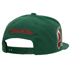 New Jersey Devils Mitchell & Ness Retro Script Colorblock Snapback Hat Online