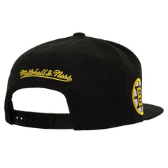 Boston Bruins Mitchell & Ness Retro Script Colorblock Snapback Hat Online