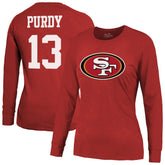 San Francisco 49ers Brock Purdy Majestic Threads Women's Player Name & Number Long Sleeve T-Shirt