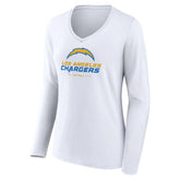 Los Angeles Chargers Women's Team Lockup Long Sleeve V-Neck T-Shirt