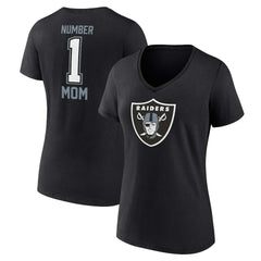 Las Vegas Raiders Fanatics Women's Plus Size Mother's Day #1 Mom V-Neck T-Shirt