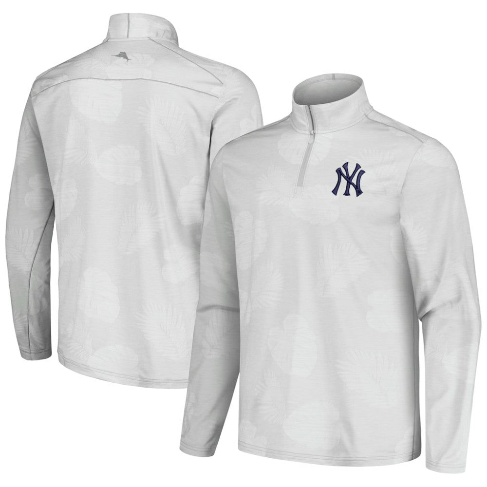 New York Yankees Tommy Bahama Delray Frond IslandZone Half-Zip Jacket | MLB Outlet