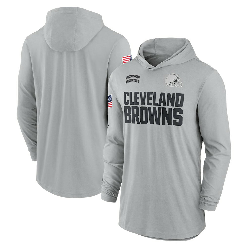 Cleveland Browns Nike 2024 Salute to Service Lightweight Dri-FIT Long Sleeve Hoodie T-Shirt