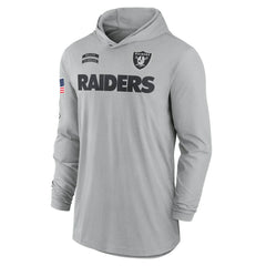 Las Vegas Raiders Nike 2024 Salute to Service Lightweight Dri-FIT Long Sleeve Hoodie T-Shirt