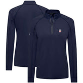 USWNT Levelwear Women's Kinetic Insignia Quarter-Zip Pullover Navy