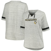 Pittsburgh Penguins Fanatics Women's Plus Size Lace-Up T-Shirt On Sale