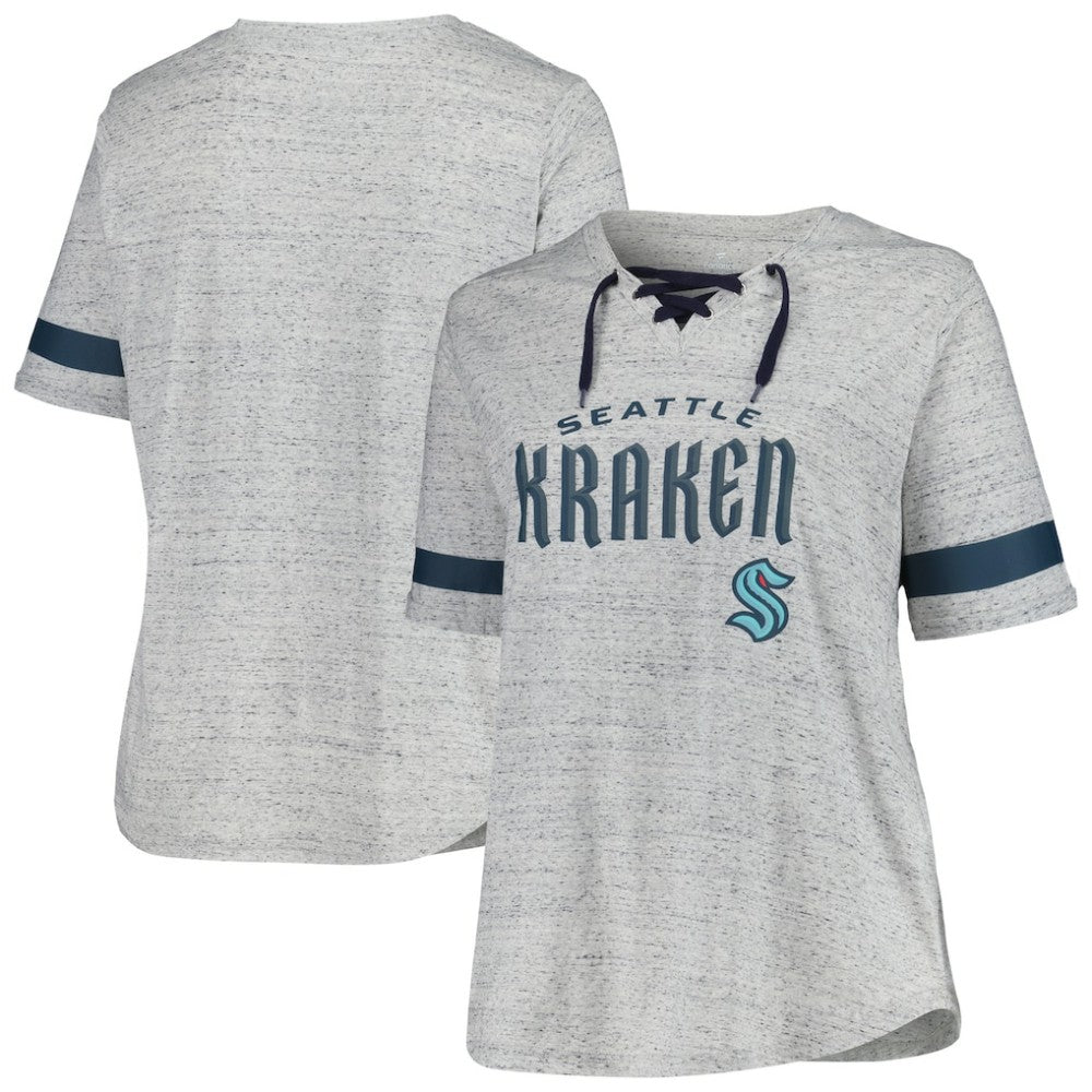 Seattle Kraken Fanatics Women's Plus Size Lace-Up T-Shirt Sale