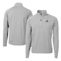 Atlanta Braves Cutter & Buck City Connect Adapt Eco Knit Hybrid Recycled Quarter-Zip Pullover Top | MLB Outlet