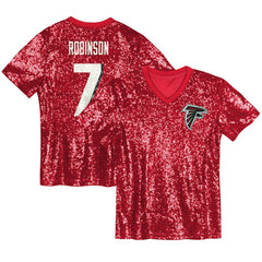 Atlanta Falcons Bijan Robinson Girls Youth Sequin V-Neck Fashion Jersey