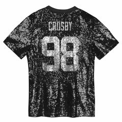 Las Vegas Raiders Maxx Crosby Girls Youth Sequin V-Neck Fashion Jersey