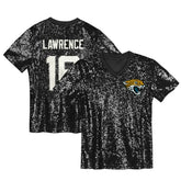 Jacksonville Jaguars Trevor Lawrence Girls Youth Sequin V-Neck Fashion Jersey