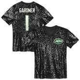 New York Jets Sauce Gardner Girls Youth Sequin V-Neck Fashion Jersey