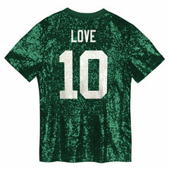 Green Bay Packers Jordan Love Girls Youth Sequin V-Neck Fashion Jersey