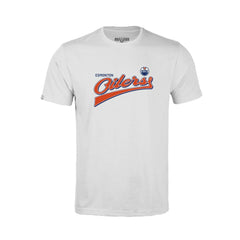 Edmonton Oilers Levelwear Youth Little Richmond Retro Script T-Shirt For Sale