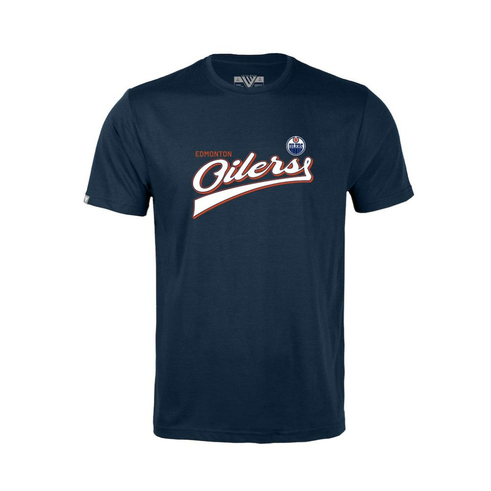 Edmonton Oilers Levelwear Youth Little Richmond Retro Script T-Shirt For Sale
