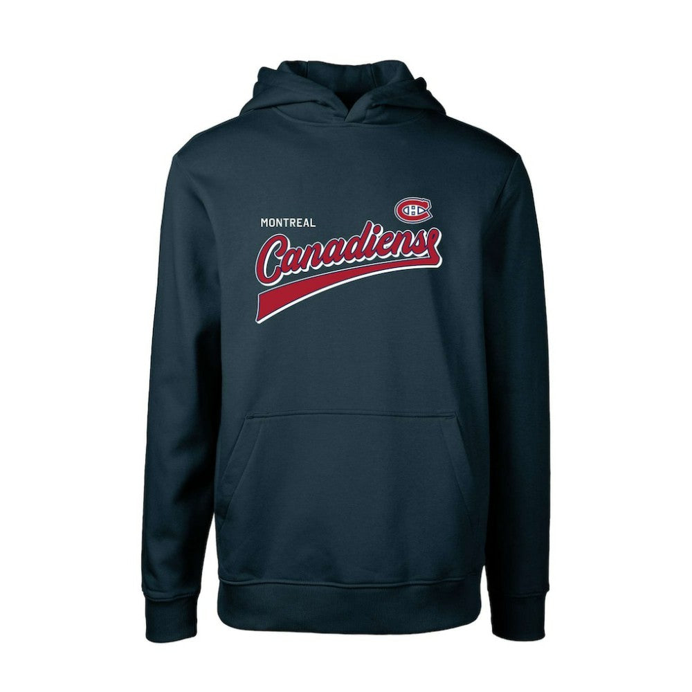 Montreal Canadiens Levelwear Youth Podium Retro Script Fleece Pullover Hoodie Outlet