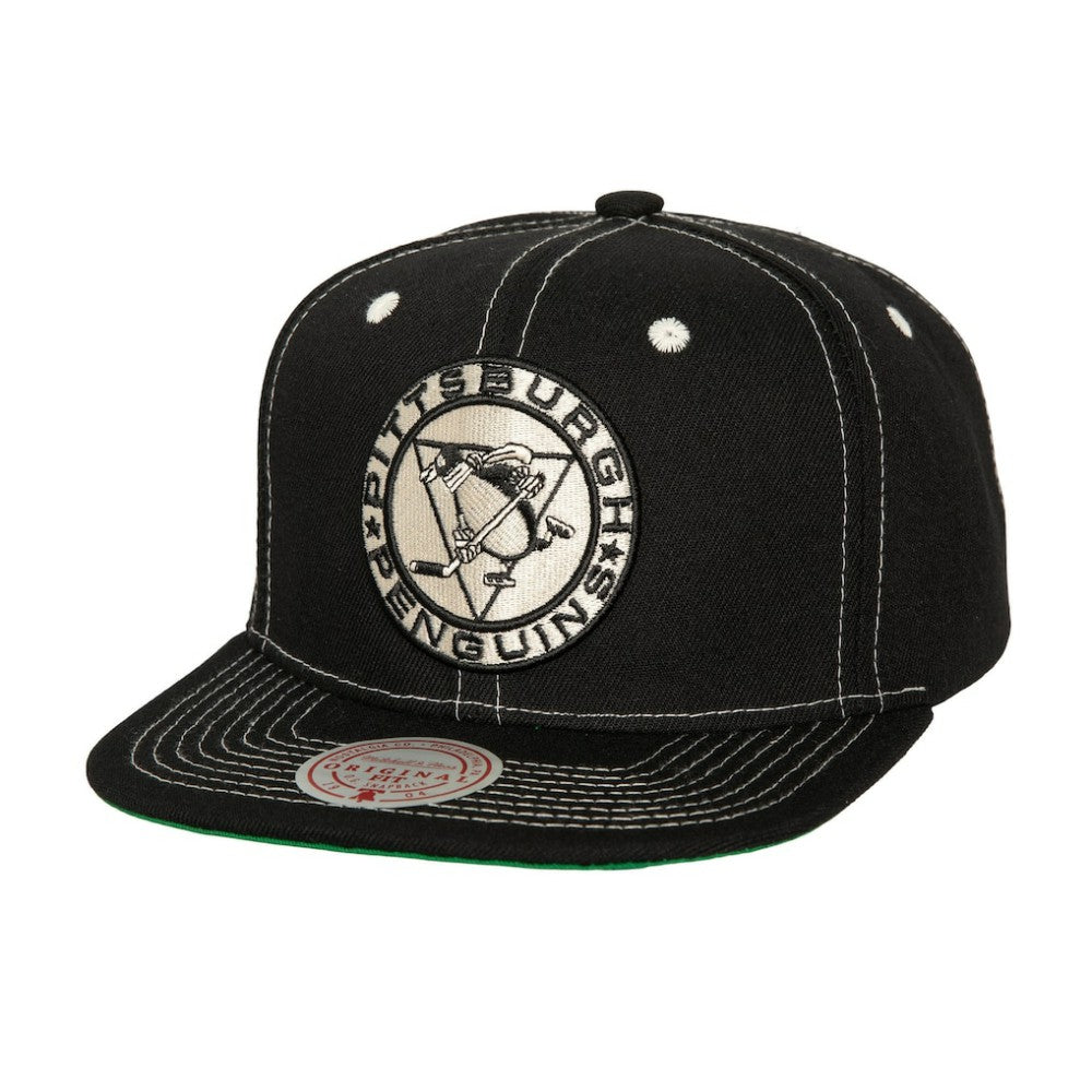 Pittsburgh Penguins Mitchell & Ness Energy Contrast Natural Snapback Hat On Sale