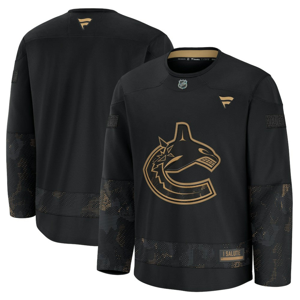 Vancouver Canucks Fanatics 2024 Military Appreciation Practice Jersey Black